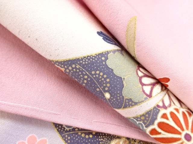  未使用品　几帳に花古典柄訪問着